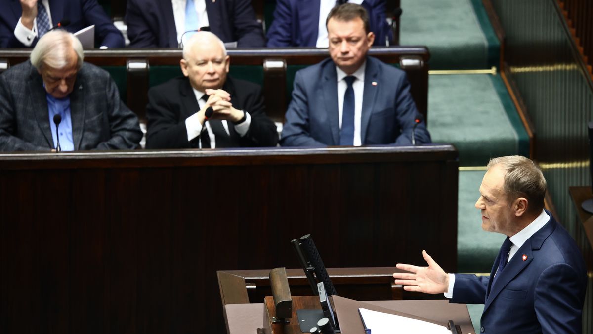 Law and Justice leader Jaroslaw Kaczynski as Donald Tusk delivers programme speech as Prime Minister at Polish Parliament in Warsaw, Poland on December 12, 2023. (Photo by Jakub Porzycki/NurPhoto via Getty Images)