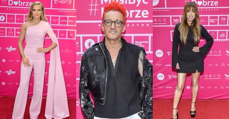 Celebryci lansują się na evencie w teatrze: Agnieszka Kaczorowska, Paulla i Michał Wiśniewski