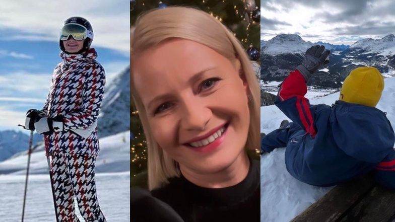 Małgorzata Kożuchowska szusuje z rodziną w Alpach