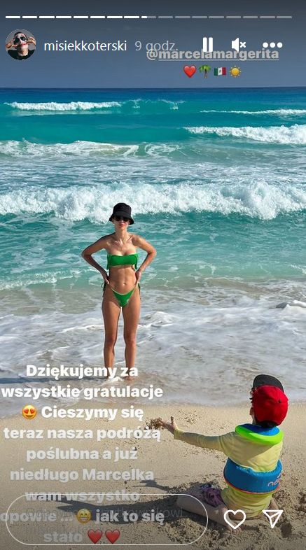 Misiek Koterski i Marcela Leszczak w podróży poślubnej