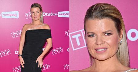 Marta Manowska w dopasowanej czarnej kreacji posyła niepewne uśmiechy na ramówce TVP (ZDJĘCIA)