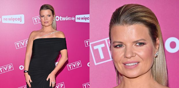 Marta Manowska w dopasowanej czarnej kreacji posyła niepewne uśmiechy na ramówce TVP (ZDJĘCIA)