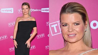 Marta Manowska w dopasowanej czarnej kreacji posyła niepewne uśmiechy na ramówce TVP (ZDJĘCIA)