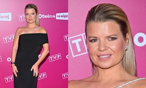 Marta Manowska w dopasowanej czarnej kreacji posyła niepewne uśmiechy na ramówce TVP (ZDJĘCIA)