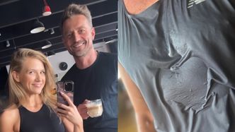 Agnieszka Kaczorowska ROZCZULONA plamą potu Marcina Rogacewicza: "Ktoś tu się męczy Z MIŁOŚCIĄ"