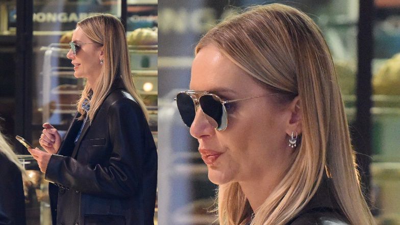 Agnieszka Woźniak-Starak przed studiem "Dzień Dobry TVN"