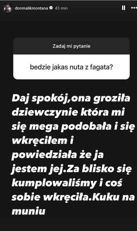 Malik Montana ostro o Fagacie