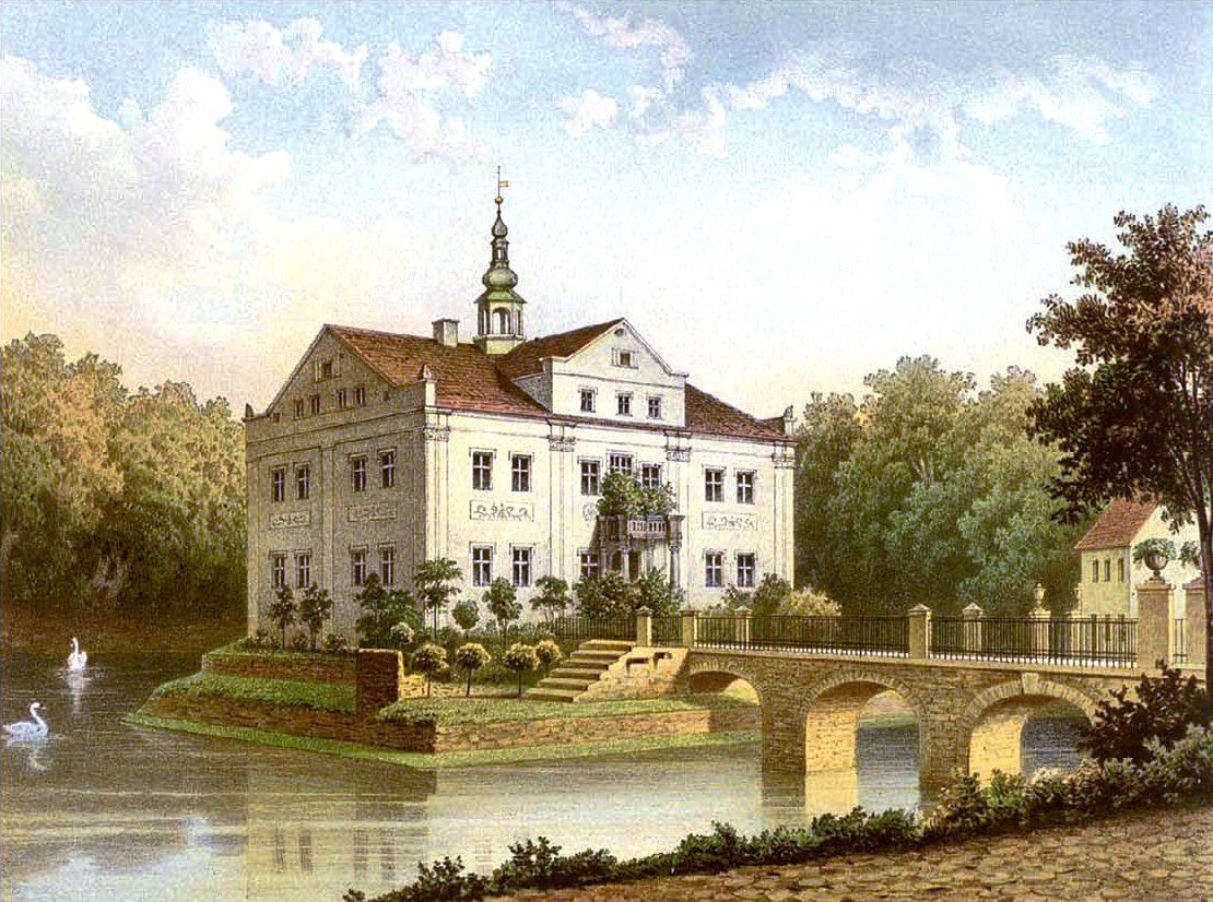 Litografia pokazujące wygląd pałacu w latach 1857-1883