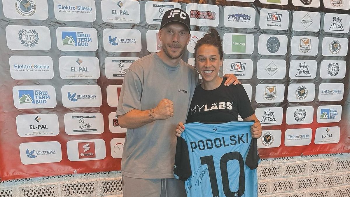 Lukas Podolski i Joanna Jędrzejczyk 