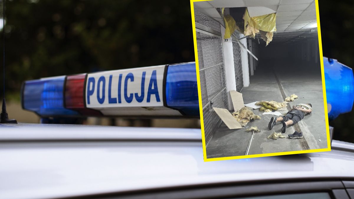 Złodziej spadł z podwieszanego sufitu