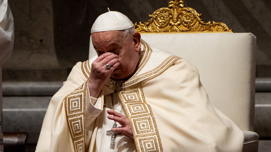 VATICAN - 2025/02/01: Pope Francis presides over First Vespers on the Feast of the Presentation of the Lord coinciding with the World Day of Consecrated Life at St. Peter's Basilica. (Photo by Stefano Costantino/SOPA Images/LightRocket via Getty Images)