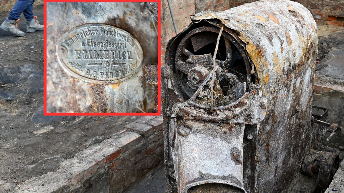 W Słupsku odnaleziono przedwojenny piec do kawy.