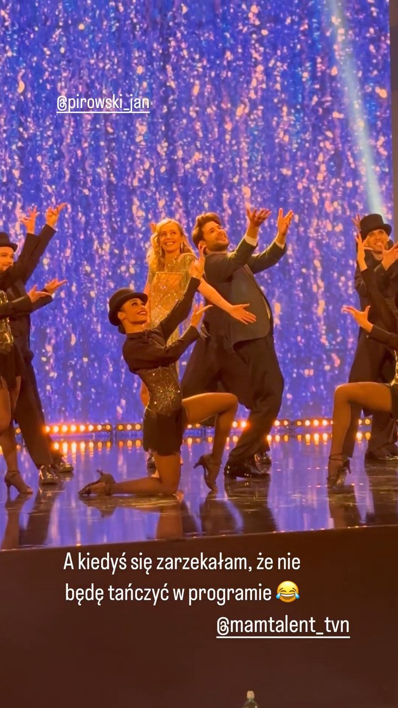 Agnieszka Woźniak-Starak i Jan Pirowski na planie "Mam talent!"