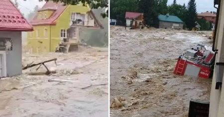 Dramat w Stroniu Śląskim. Woda dosłownie zmiotła posterunek policji