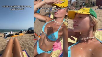 Córka Macudzińskiej przywołuje ukochanego na hiszpańską plażę, kusząc go niebieskim BIKINI w muszelki. Mistrzyni zalotów? (FOTO)