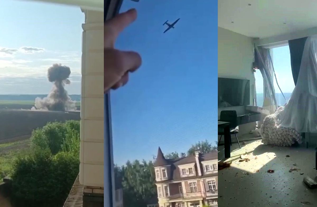 Moskwa. Poranny atak dronów. Zszokowani Rosjanie relacjonuje incydenty