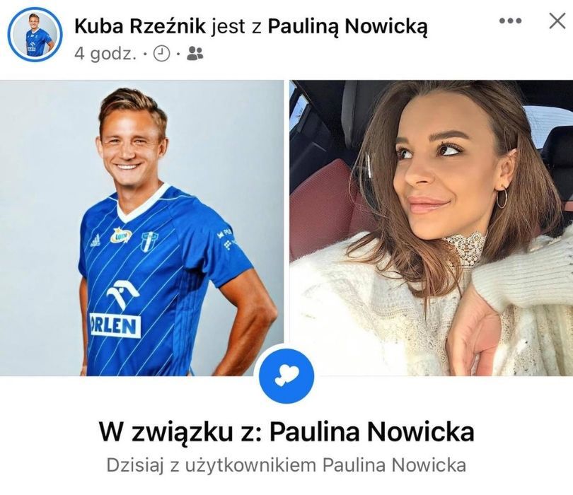 Jakub Rzeźniczak już zmienił status związku na Facebooku