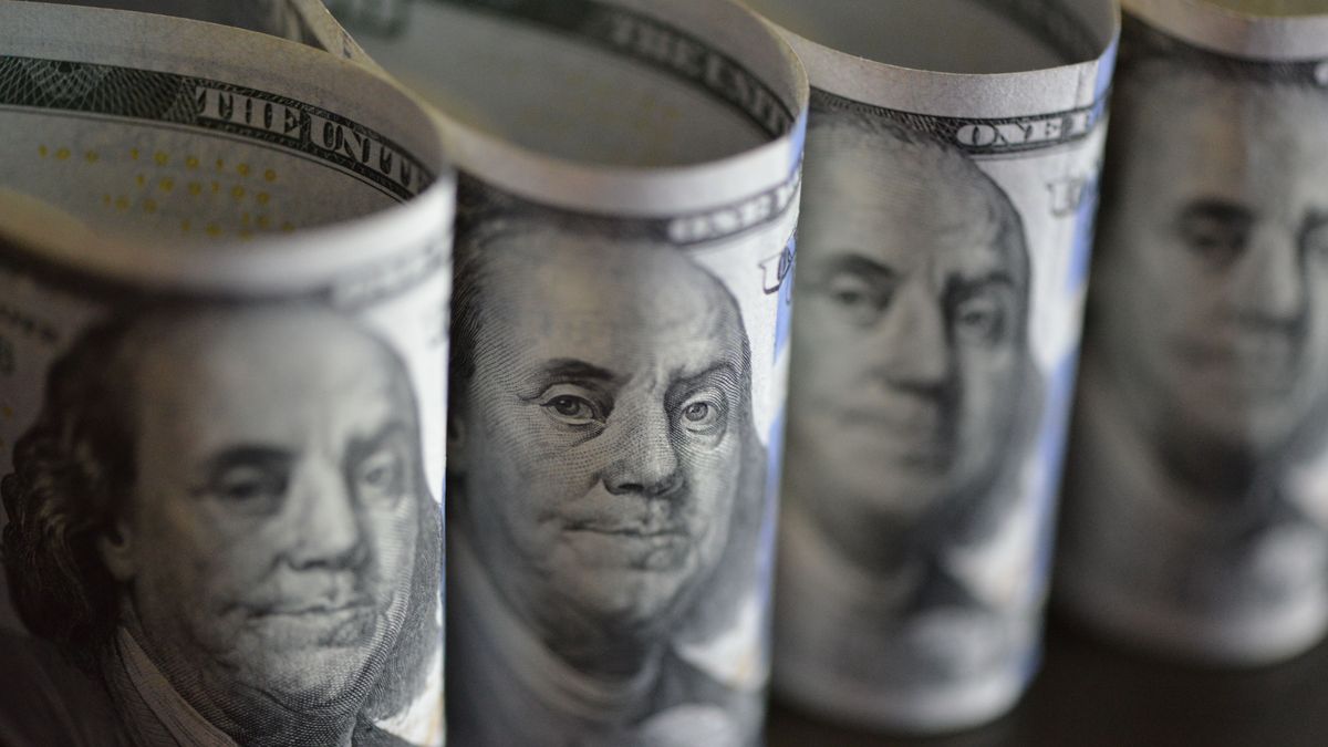 FUYANG, CHINA - APRIL 21: The photo illustration shows the United States dollar (USD) banknotes on April 21, 2025 in Fuyang, Anhui Province of China. (Photo by VCG/VCG via Getty Images)