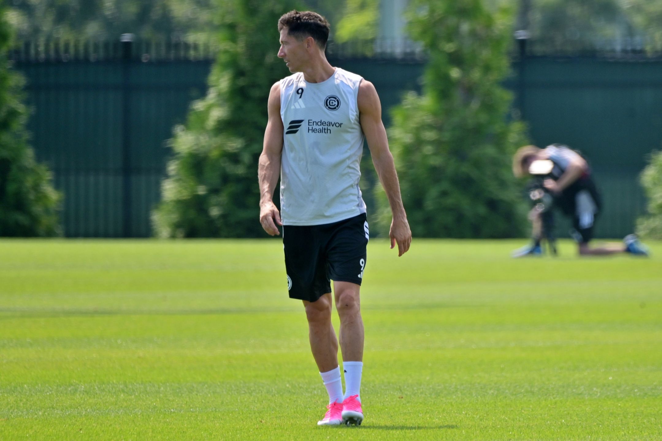 CHICAGO, UNITED STATES - JULY 14: Poland's Robert Lewandowski attends in his first training session with his new club Chicago Fire FC at Endeavor Health Performance Center in Chicago, United States, on July 14, 2026. (Photo by Jacek Boczarski/Anadolu via Getty Images)