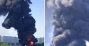Gigantyczny pożar w Moskwie. Ogień i słup dymu widać z daleka