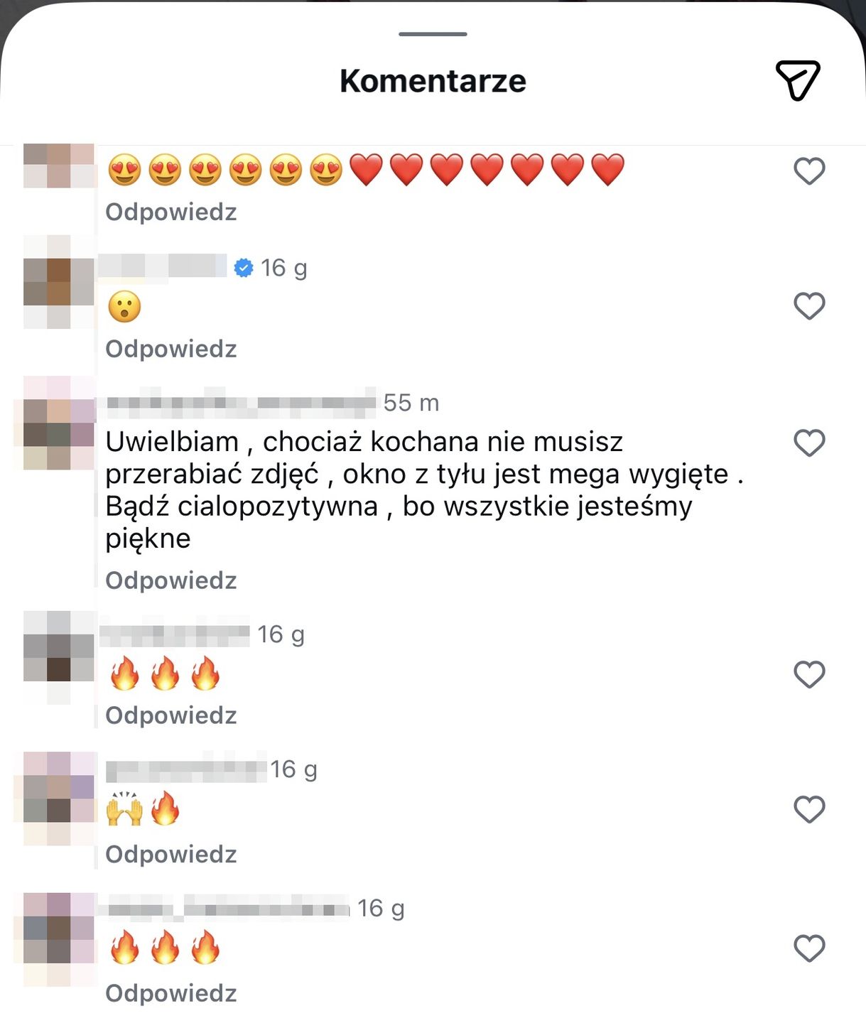 Komentarz pod postem Laluny