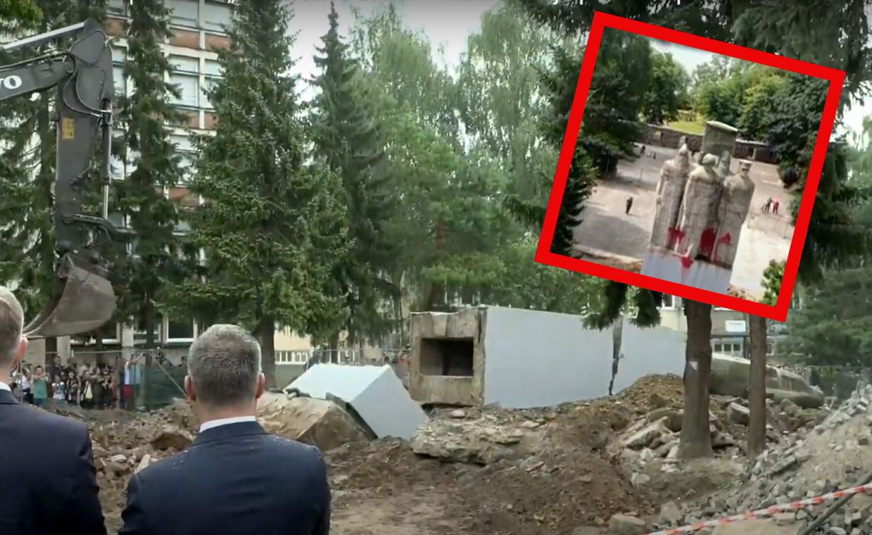 Pomnik obalony. "Nie ma zgody na gloryfikację sowieckich bandytów"