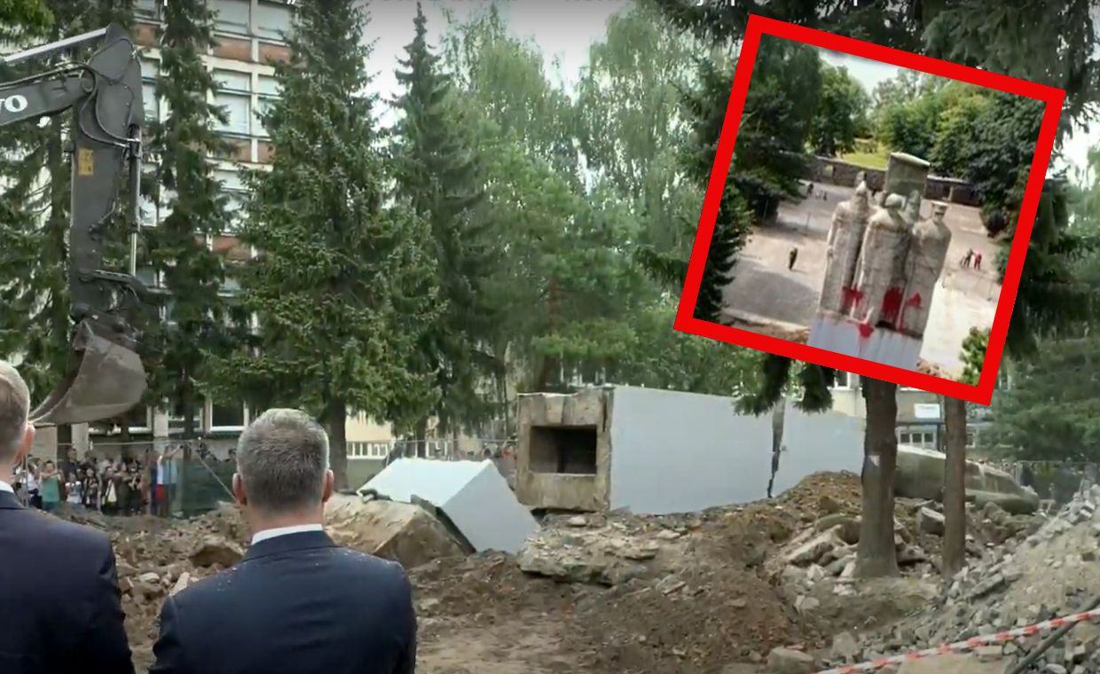 Wyburzenie pomnika "Braterstwa broni" w Nowogardzie