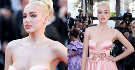 Wydekoltowana Caroline Derpienski lansuje się w Cannes na premierze filmu z Seleną Gomez. Światowa? (ZDJĘCIA)