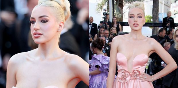 Wydekoltowana Caroline Derpienski lansuje się w Cannes na premierze filmu z Seleną Gomez. Światowa? (ZDJĘCIA)