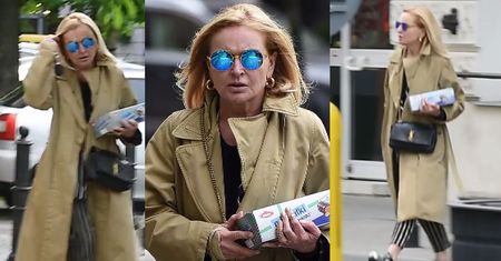 Monika Olejnik osładza sobie dzień kartonem słodyczy