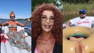 Ewa Minge i jej 35-letni syn relaksują się na pontonie. Fajną mają relację? (FOTO)
