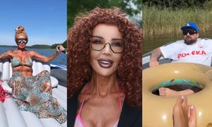 Ewa Minge i jej 35-letni syn relaksują się na pontonie. Fajną mają relację? (FOTO)