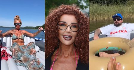 Ewa Minge i jej 35-letni syn relaksują się na pontonie. Fajną mają relację? (FOTO)