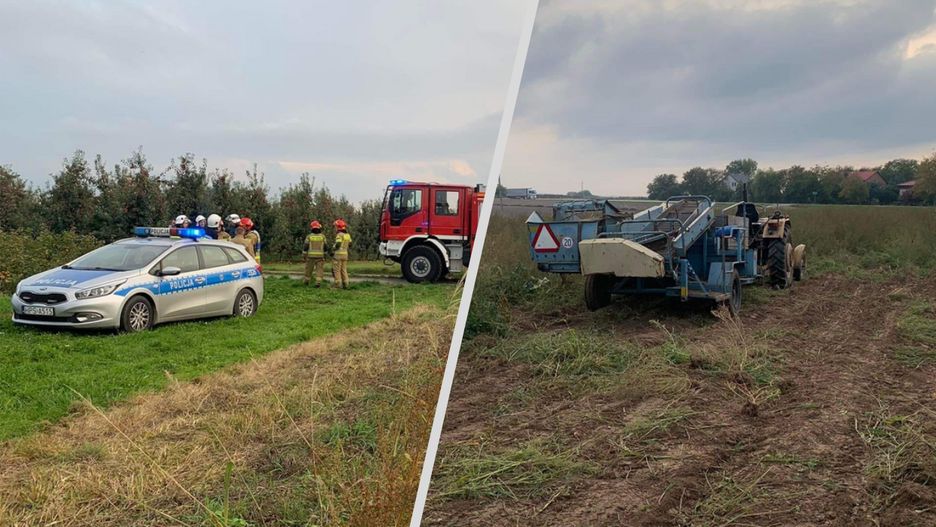 Zdjęcia z wypadku, w którym ucierpiała kobieta, opublikowała - na jednym z portali społecznościowych - OSP Klimontów