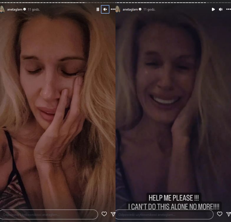 Aneta Glam płacze na Instagramie