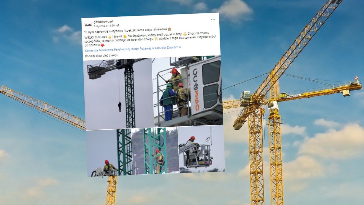 Operator żurawia stracił przytomność