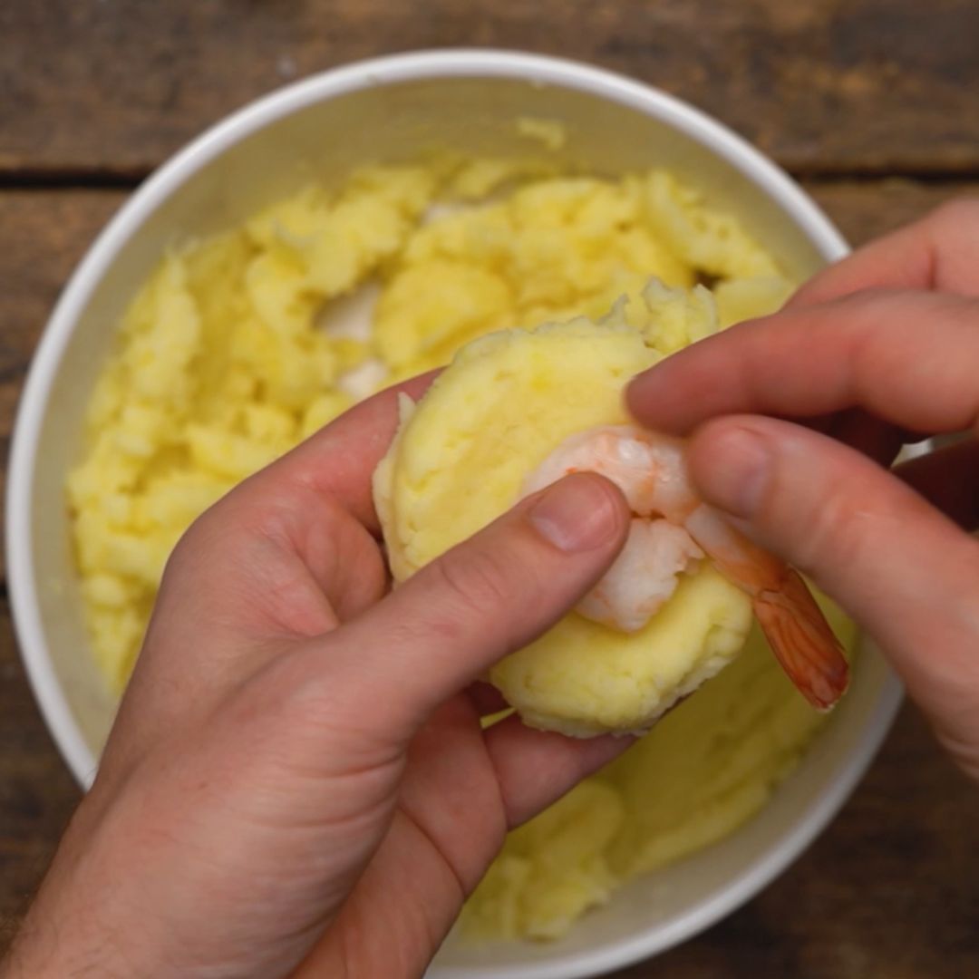 Łączenie krewetek i ziemniaków