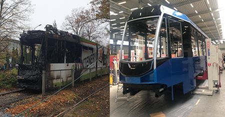 Wrocław. Spalony tramwaj dostanie drugie życie. Trwa jego remont