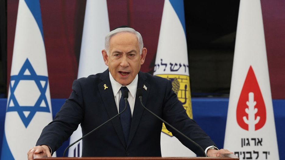 Temporary
Israeli Prime Minister Benjamin Netanyahu speaks during the annual ceremony at the eve of Israel?s Remembrance Day for fallen soldiers (Yom HaZikaron) at the Yad LaBanim Memorial in Jerusalem, on April 29, 2025. (Photo by Abir SULTAN / POOL / AFP)
ABIR SULTAN