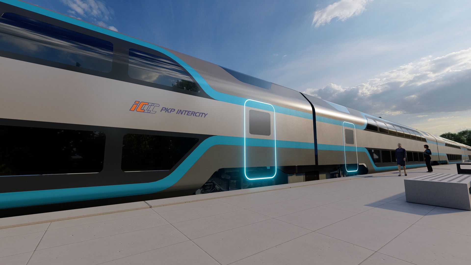 Wizualizacja piętrowego składu push-pull dla PKP Intercity