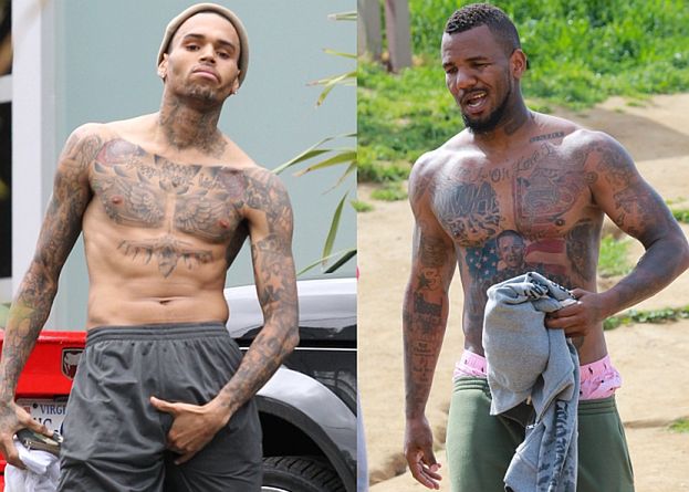 Gołe KLATY i TATUAŻE: Chris Brown vs. The Game! (ZDJĘCIA)