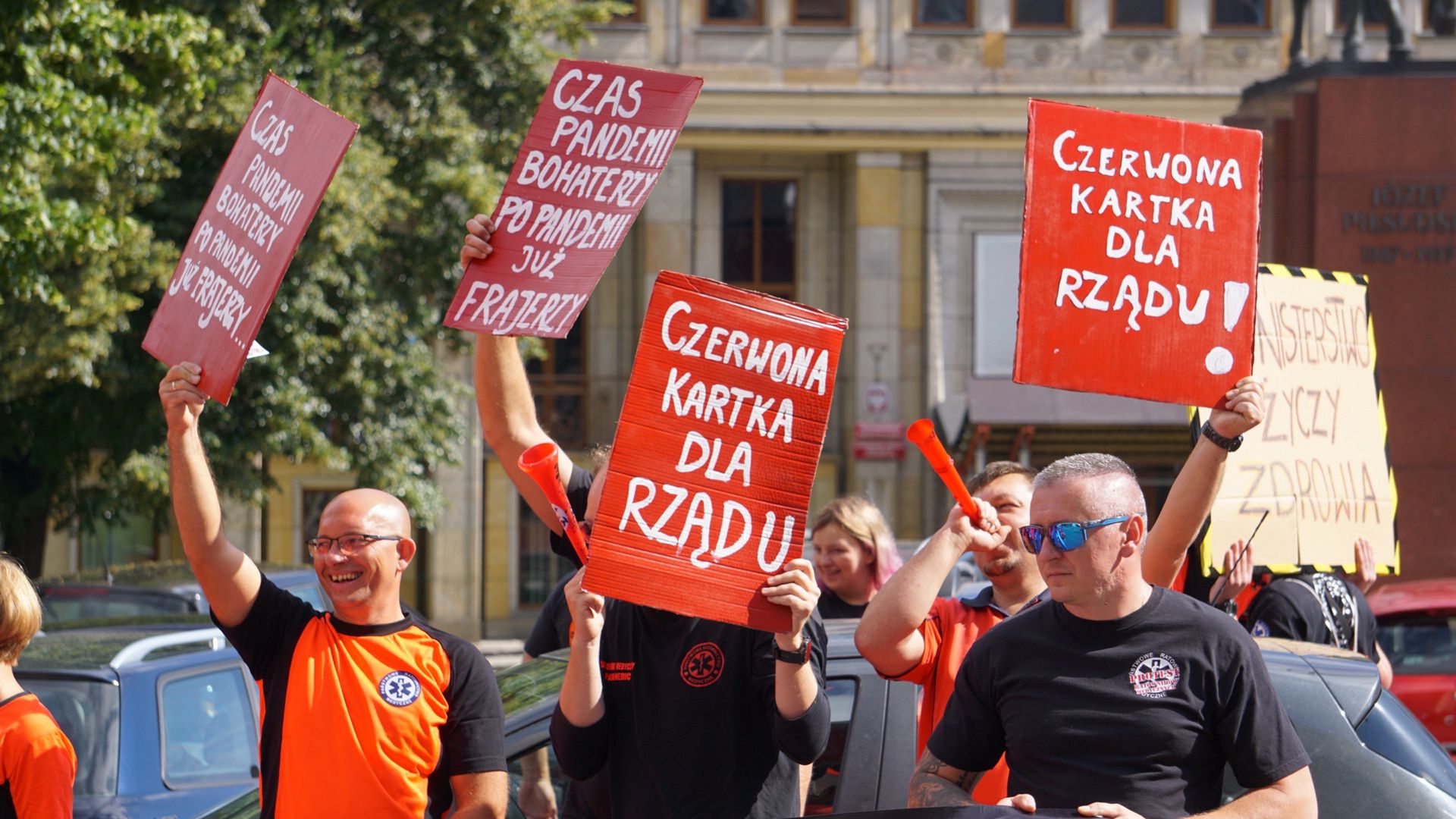 Protest ratowników medycznych w Katowicach 