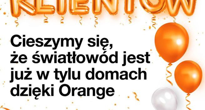 Orange ma milion klientów światłowodu