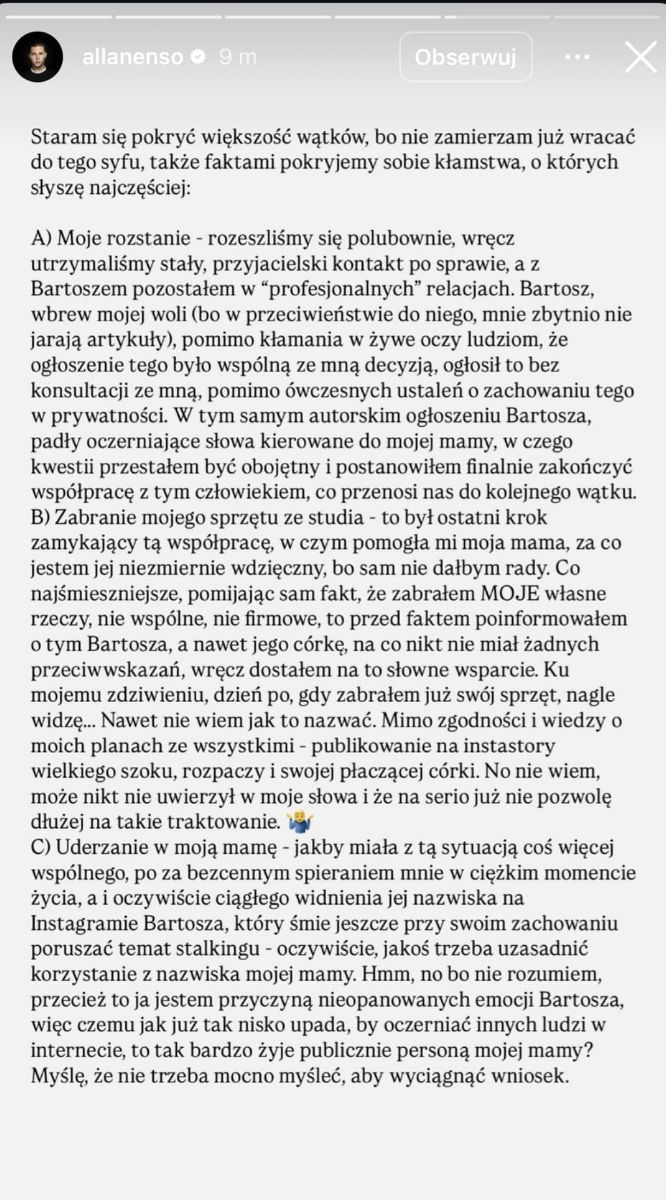 Allan Krupa przerwał milczenie