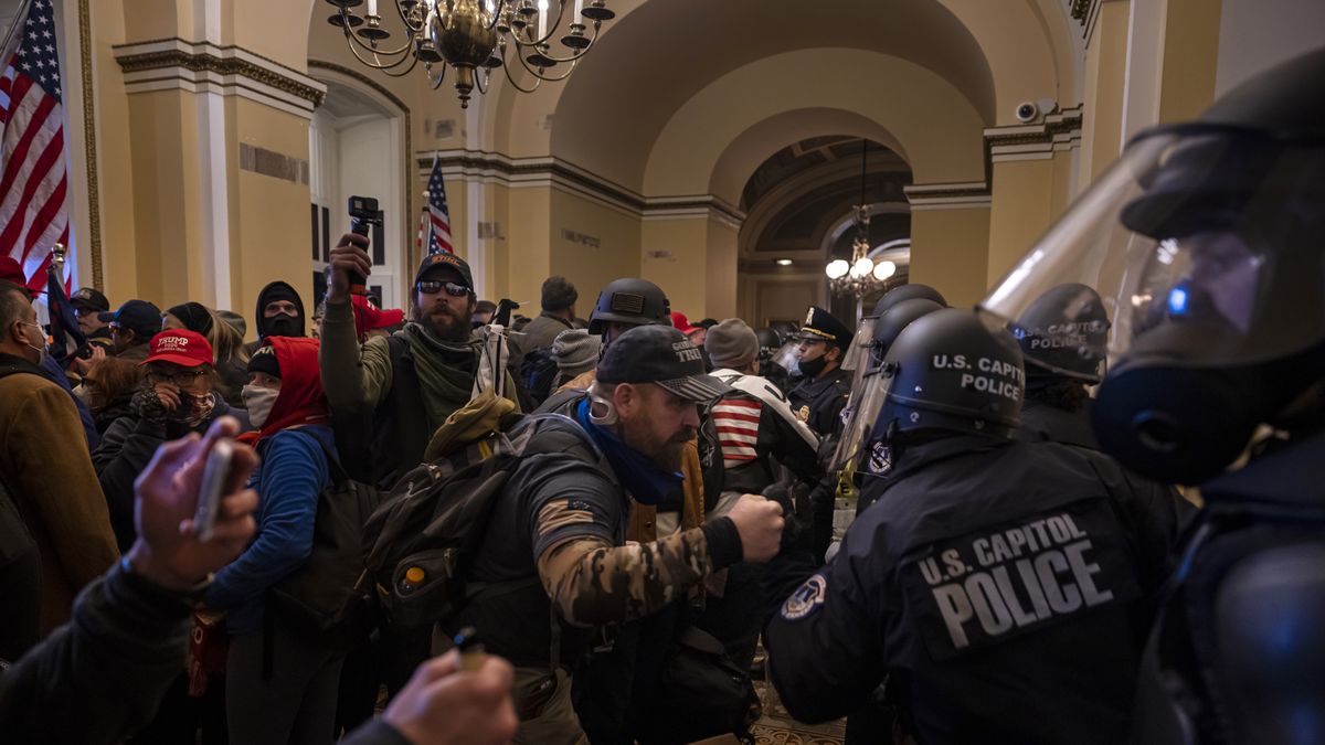 Trump Supporters Hold "Stop The Steal" Rally In DC Amid Ratification Of Presidential Election
WASHINGTON, DC - JANUARY 06: Supporters of US President Donald Trump protest inside the US Capitol on January 6, 2021, in Washington, DC.  Demonstrators breeched security and entered the Capitol as Congress debated the 2020 presidential election Electoral Vote Certification. (Photo by Brent Stirton/Getty Images)
Brent Stirton
bestof, topix