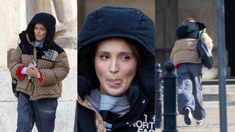 Marina Łuczenko przebiega na czerwonym w centrum Warszawy