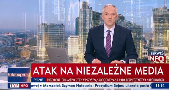 TVP Info ostrzegało widzów przed przejęciem stacji przez nowy rząd 