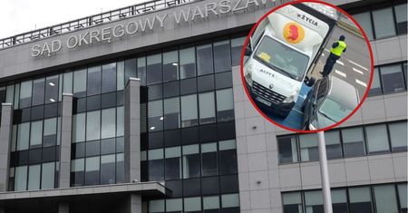 Już po procesie Justyny Wydrzyńskiej. Samochód fundacji pro-life tak zaparkował przed sądem