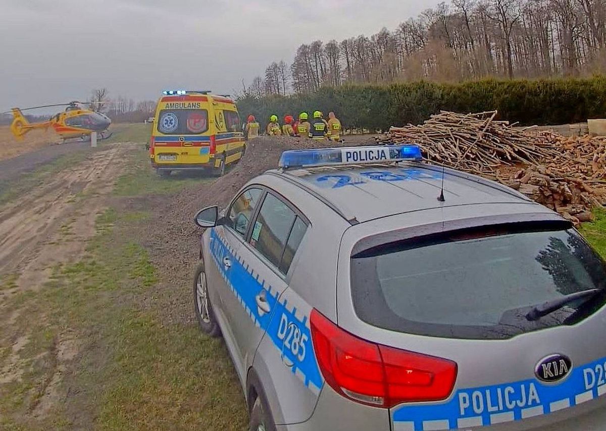 wypadek, drewno, policja Ciął drewno na opał. Zginęła kobieta