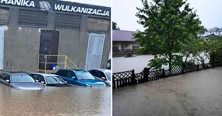 Zalane po sam dach. Są nagrania z Bielska-Białej pod wodą